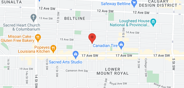 map of 301 1033 15 Avenue SW
